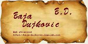 Baja Dujković vizit kartica